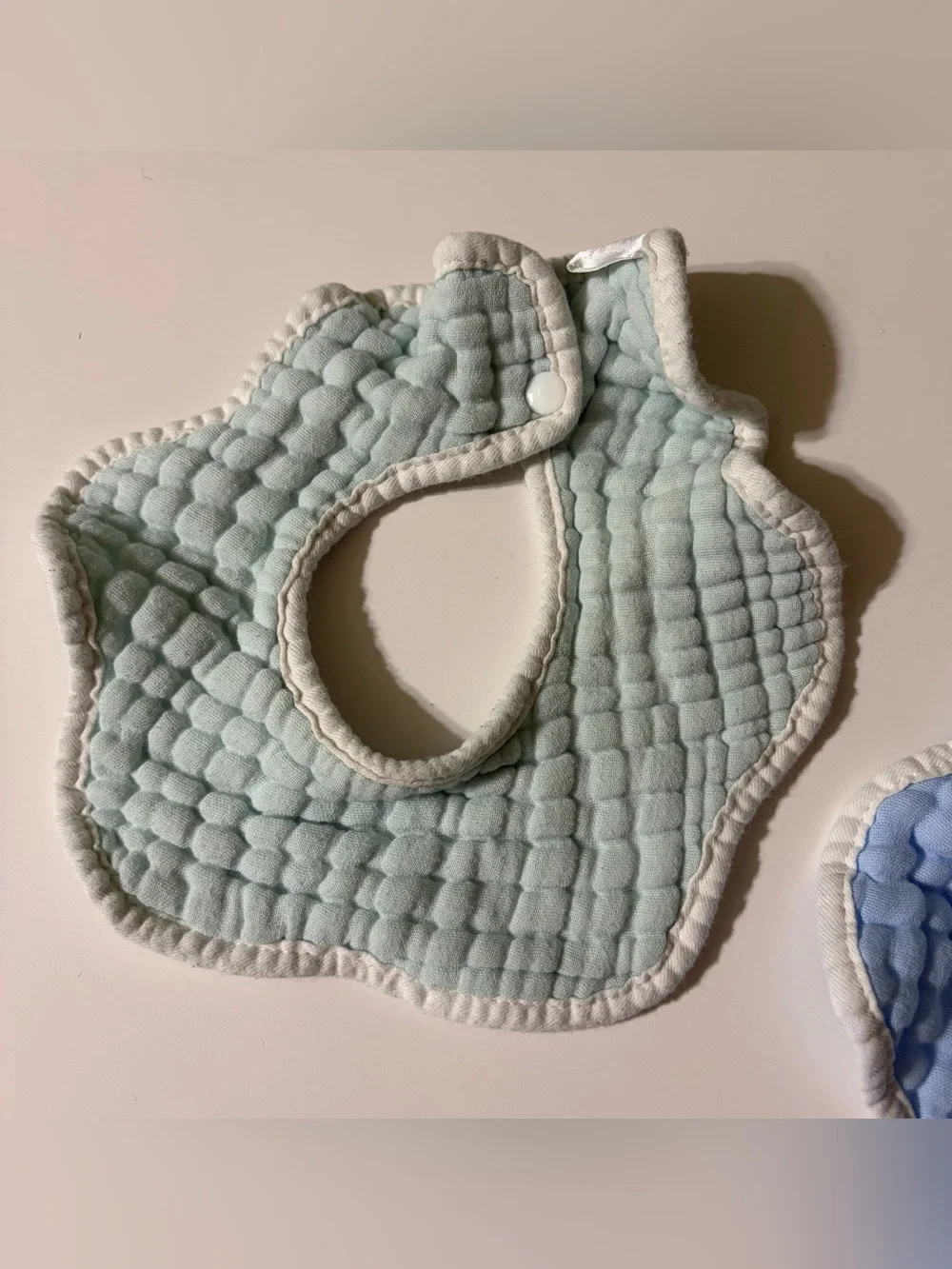 Soft Quilted Baby Bibs - Pastel Green, Blue & Yellow set of 3